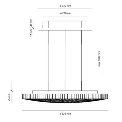 Artemide 0213010APP - Suspension filaire à intensité variable CALIPSO LED/50W/230V 3000K