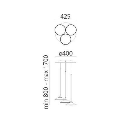 Artemide 0353030A - Suspension filaire à intensité variable ORSA CLUSTER LED/22W/230V 3000K