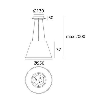 Artemide 1124110A - Suspension filaire CHOOSE MEGA 3xE27/12W/230V d. 55 cm blanc