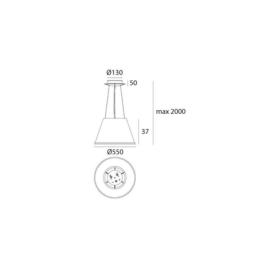 Artemide 1124110A - Suspension filaire CHOOSE MEGA 3xE27/12W/230V d. 55 cm blanc