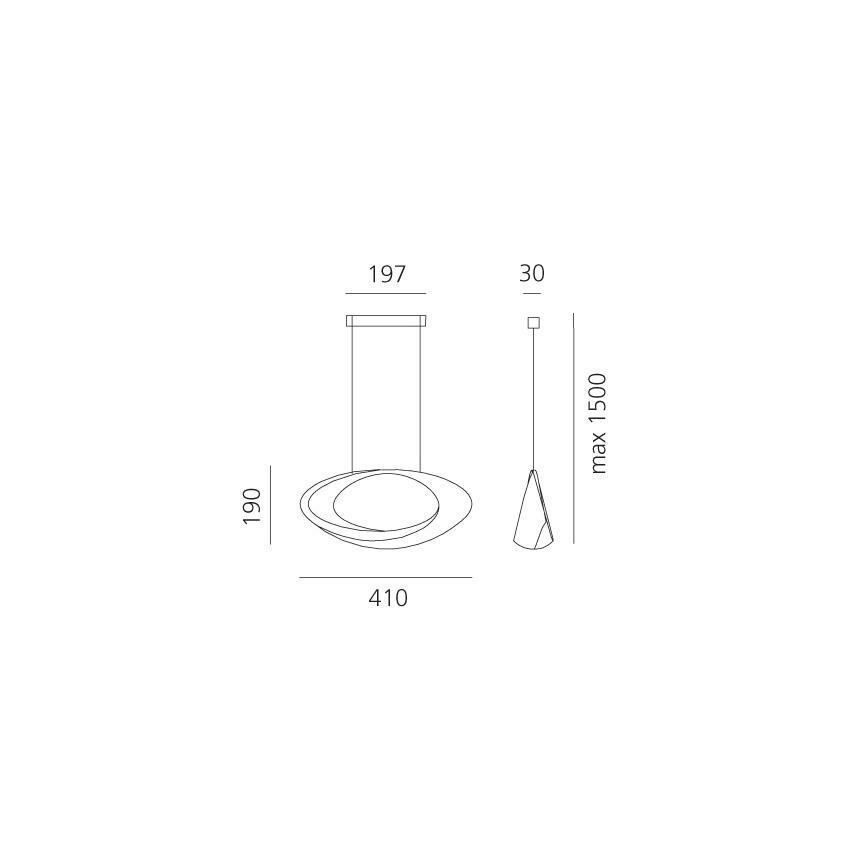 Artemide 1182010A - Suspension filaire à intensité variable CABILDO LED/44W/230V 3000K