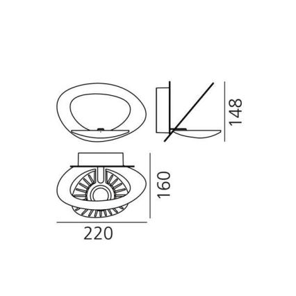 Artemide 1248020A - Applique murale à intensité variable PIRCE LED/27W/230V 3000K doré