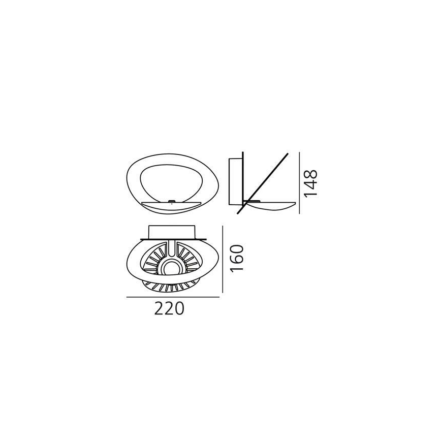 Artemide 1248020A - Applique murale à intensité variable PIRCE LED/27W/230V 3000K doré