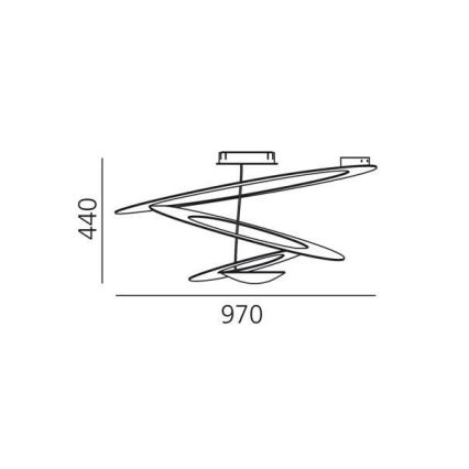 Artemide 1253110A - Plafonnier à intensité variable PIRCE LED/44W/230V 3000K blanc