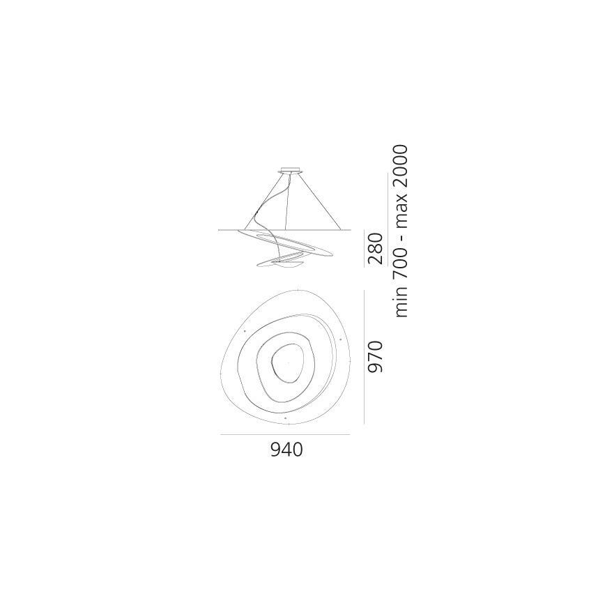 Artemide 1254120A - Suspension filaire à intensité variable PIRCE LED/44W/230V 3000K doré