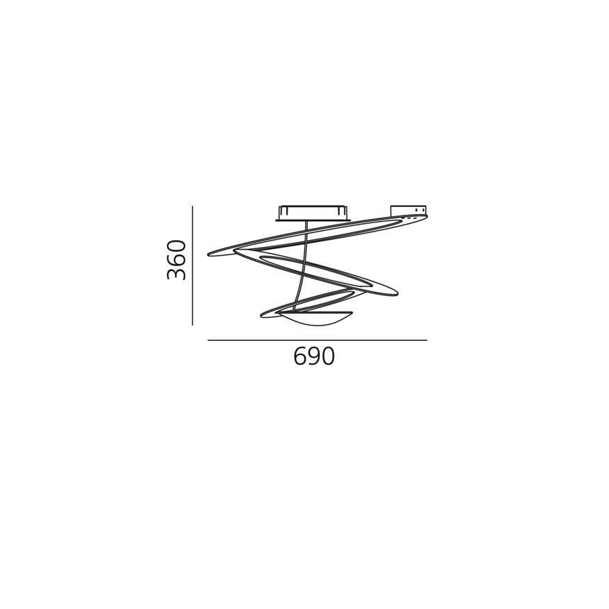 Artemide 1255110A - Plafonnier à intensité variable PIRCE LED/44W/230V 3000K blanc