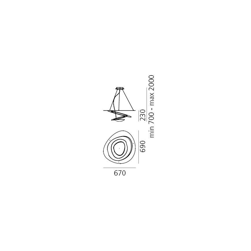 Artemide 1256120A - Suspension filaire à intensité variable PIRCE LED/44W/230V 3000K doré