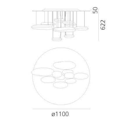 Artemide 1366110A - Plafonnier à intensité variable MERCURY LED/58W/230V 3000K