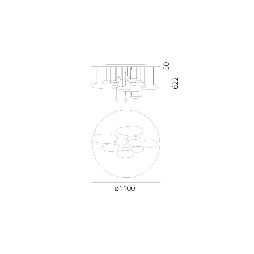 Artemide 1366110A - Plafonnier à intensité variable MERCURY LED/58W/230V 3000K