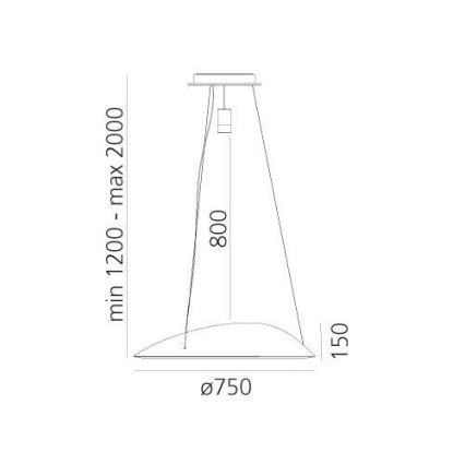 Artemide 1402010APP- Suspension filaire RGBW à intensité variable AMELUNA LED/45W/230V 3000K
