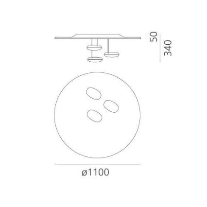 Artemide 1474110A - Plafonnier à intensité variable DROPLET LED/87W/230V 3000K