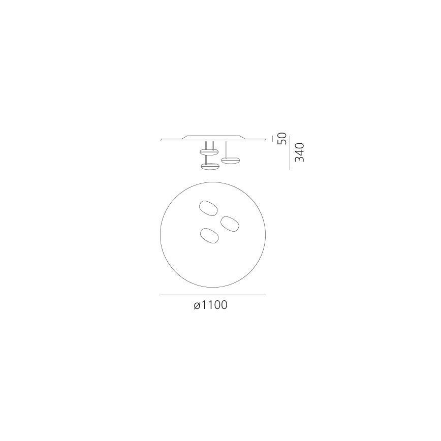 Artemide 1474110A - Plafonnier à intensité variable DROPLET LED/87W/230V 3000K