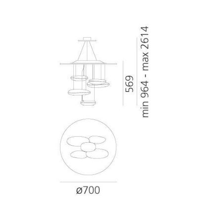 Artemide 1477110A - Suspension filaire à intensité variable MERCURY LED/29W/230V 3000K