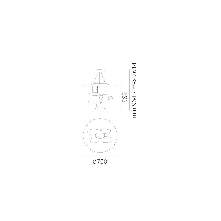 Artemide 1477110A - Suspension filaire à intensité variable MERCURY LED/29W/230V 3000K
