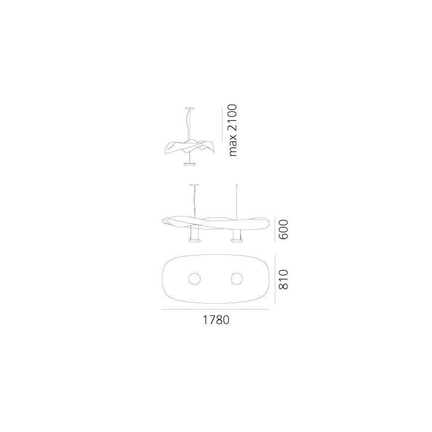 Artemide 1513010A - Suspension filaire COSMIC ANGE 2xR7s/11W/230V chrome brillant
