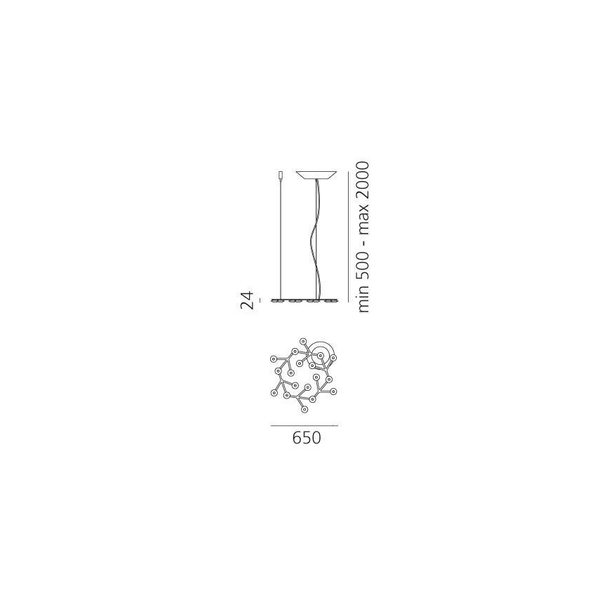 Artemide 1575050APP - Suspension filaire à intensité variable NET LED/43W/230V d. 65 cm 3000K