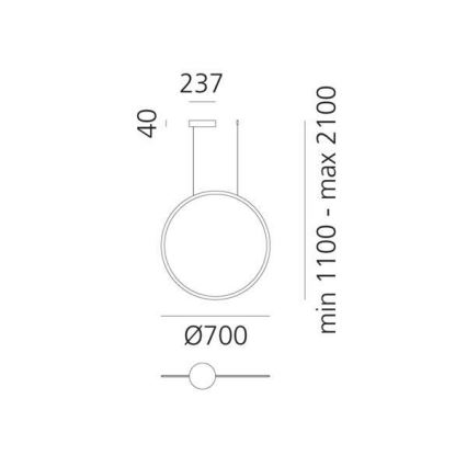 Artemide 1992030APP - Suspension filaire à intensité variable DISCOVERY LED/40W/230V 3000K noir