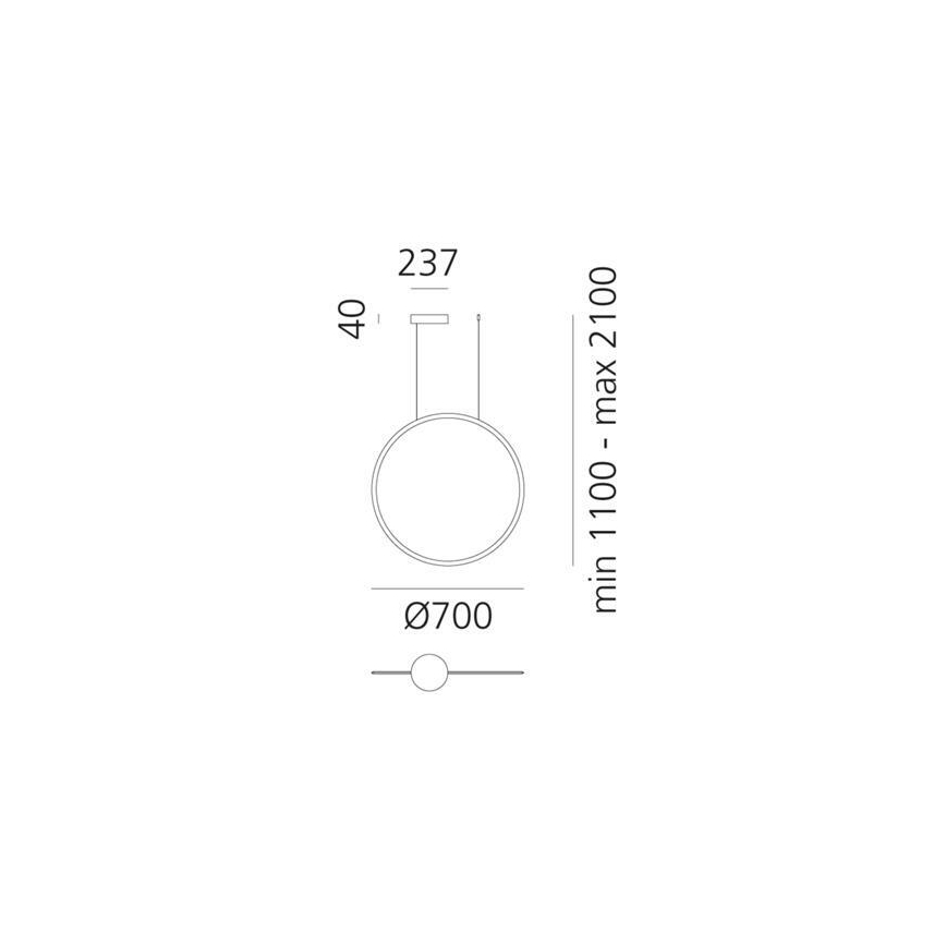 Artemide 1992060APP - Suspension filaire à intensité variable DISCOVERY LED/40W/230V 3000K bronze