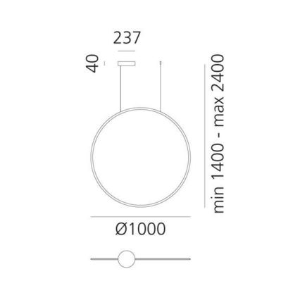 Artemide 1993010APP - Suspension filaire à intensité variable DISCOVERY LED/60W/230V 3000K anthracite