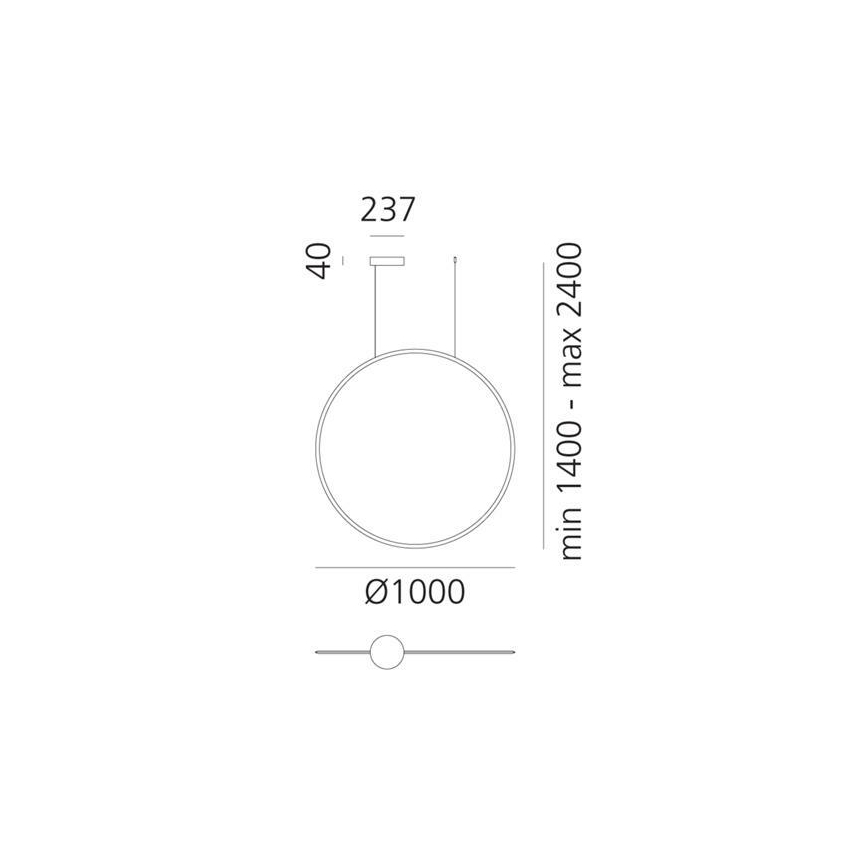 Artemide 1993010APP - Suspension filaire à intensité variable DISCOVERY LED/60W/230V 3000K anthracite
