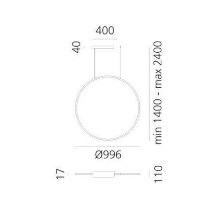 Artemide 1993260APP - Suspension filaire à intensité variable DISCOVERY LED/71W/230V 2700-6500K bronze