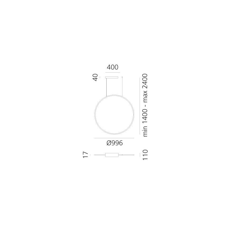 Artemide 1993310APP - Suspension filaire RGBW à intensité variable DISCOVERY LED/59W/230V 2700-6500K anthracite