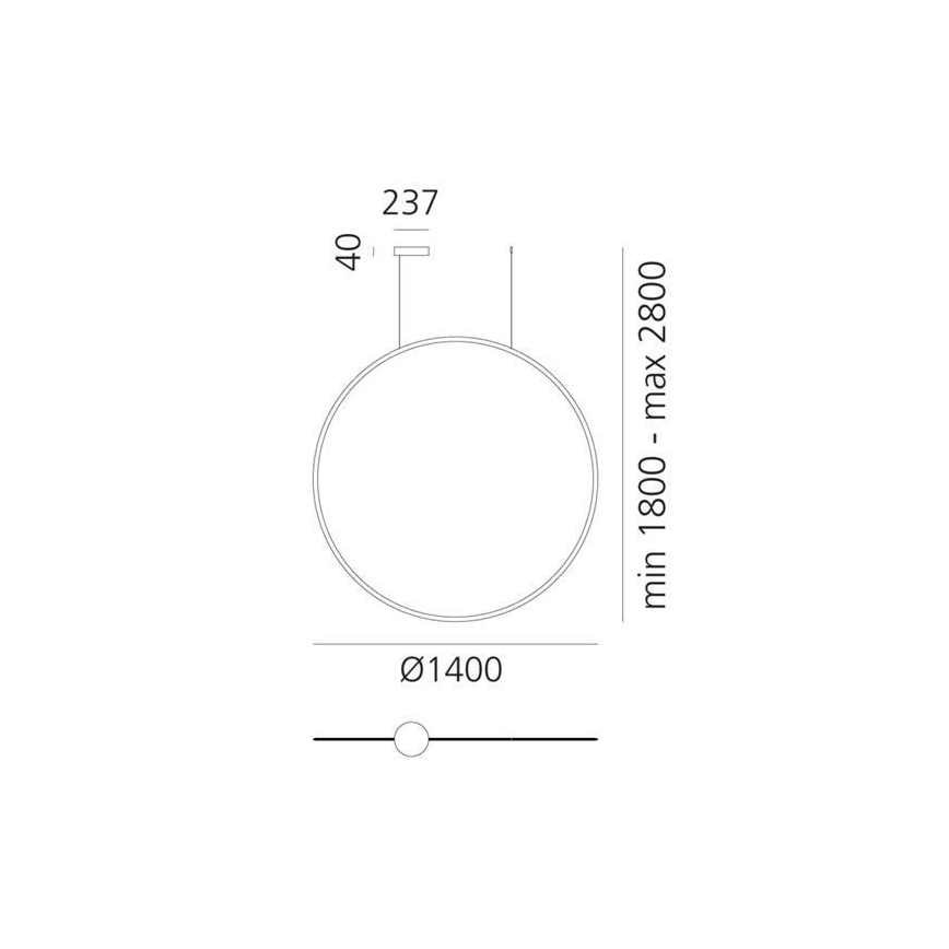 Artemide 1994030APP - Suspension filaire à intensité variable DISCOVERY LED/80W/230V 3000K noir