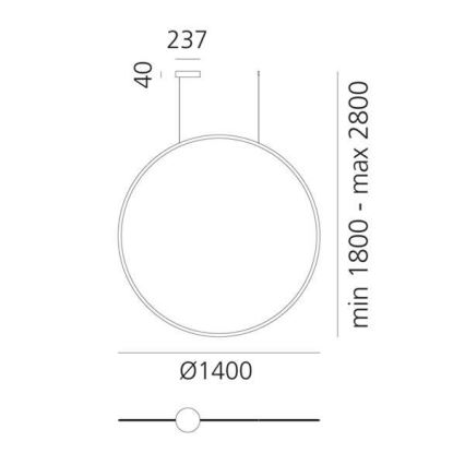 Artemide 1994060APP - Suspension filaire à intensité variable DISCOVERY LED/80W/230V 3000K bronze