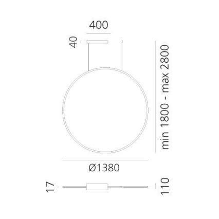 Artemide 1994330APP - Suspension filaire RGBW à intensité variable DISCOVERY LED/79W/230V 2700-6500K noir