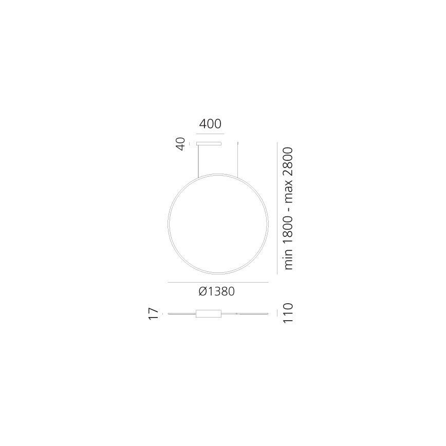 Artemide 1994360APP - Suspension filaire RGBW à intensité variable DISCOVERY LED/79W/230V 2700-6500K bronze