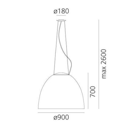 Artemide A243200 - Suspension filaire à intensité variable NUR LED/80W/230V 3000K d. 90 cm anthracite
