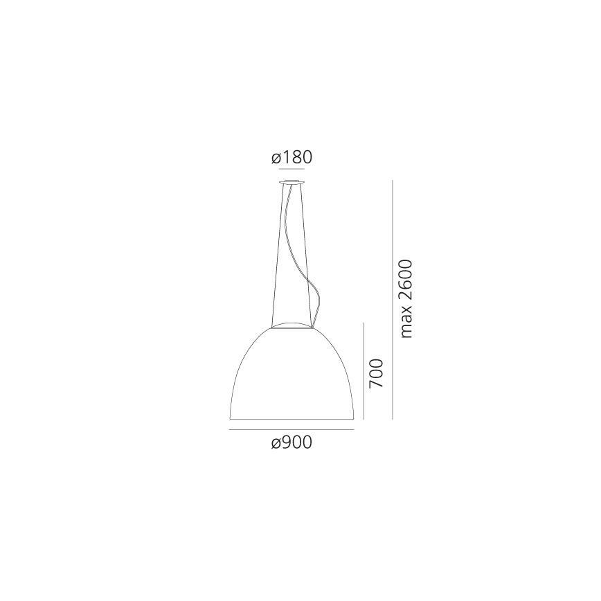 Artemide A243200 - Suspension filaire à intensité variable NUR LED/80W/230V 3000K d. 90 cm anthracite