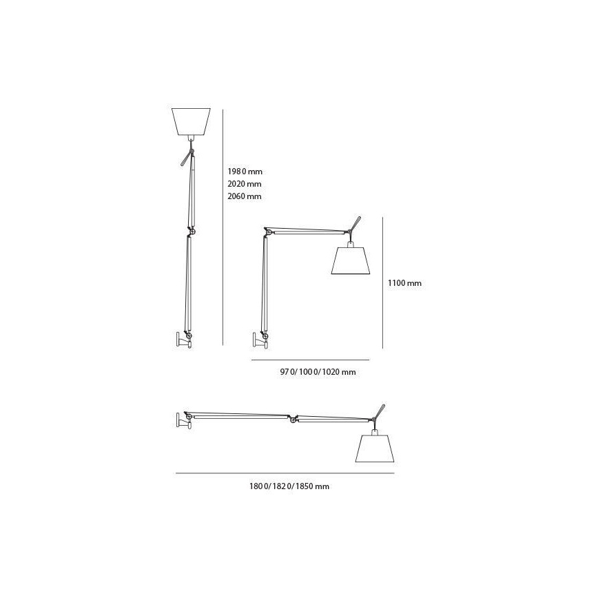 Artemide - Lampadaire TOLOMEO MEGA 1xE27/150W/230V