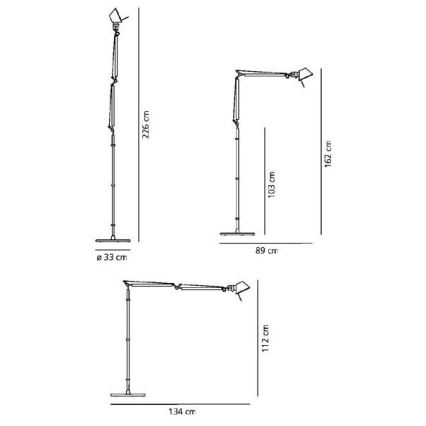 Artemide - Lampadaire TOLOMEO BASCULANTE 1xE27/100W/230V