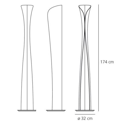Artemide AR 1368010A - Lampadaire à intensité variable CADMO 1xR7s/230W/230V + 1xE27/60W