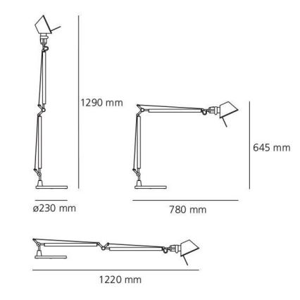 Artemide AR A001000+AR A004030 KOMPLET - Lampe de table TOLOMEO 1xE27/70W/230V