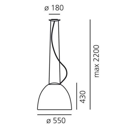 Artemide AR A242100 - Suspension filaire NUR 1xE27/205W/230V