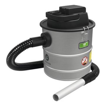 Aspirateur à cendres alimenté par pile avec filtre HEPA 12 l 110W/18V 2000 mAh chrome mat