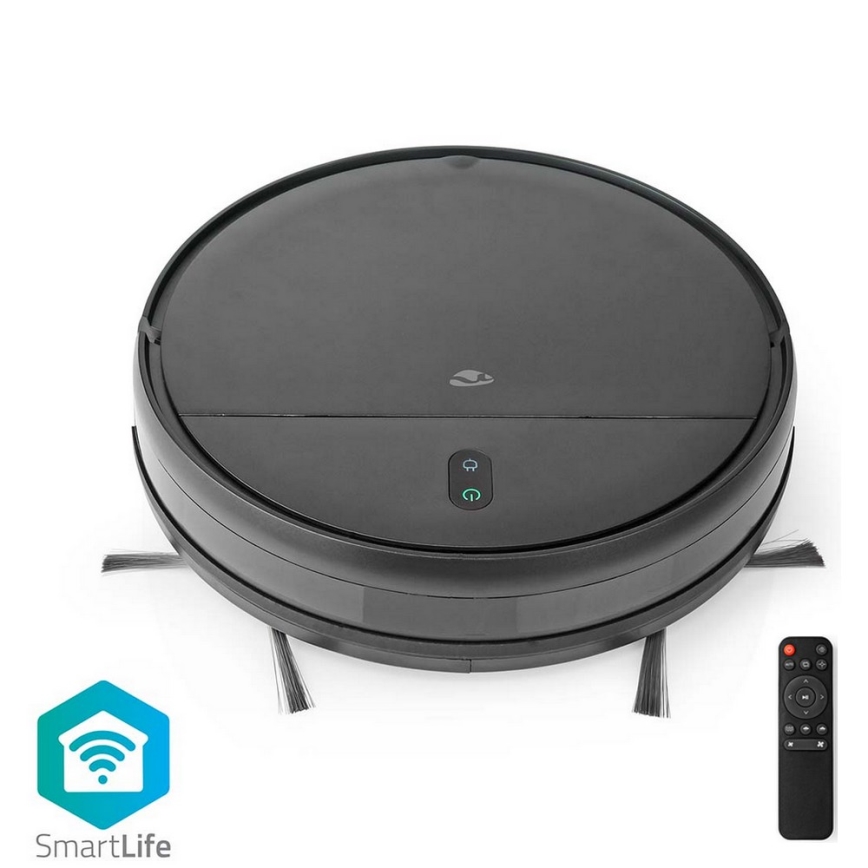 Aspirateur robot connecté avec une serpillère 28W/2500 mAh Wi-Fi noir + Télécommande