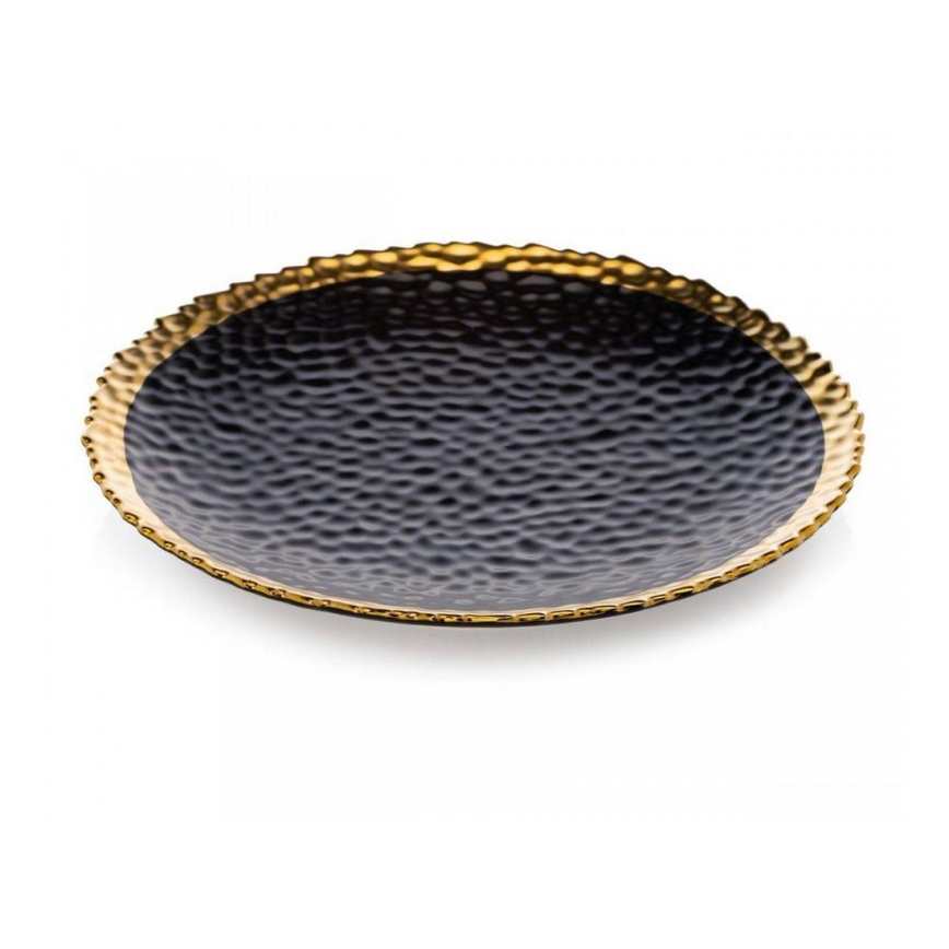 Assiette KATI 25 cm noir/doré