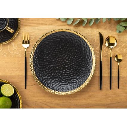 Assiette KATI 25 cm noir/doré