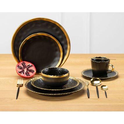 Assiette KATI 25 cm noir/doré