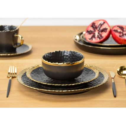 Assiette KATI 25 cm noir/doré