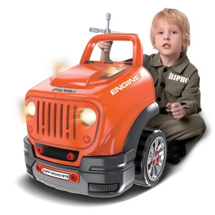 Atelier de réparation de voiture enfant 3xAAA + 1xCR2025 orange/gris