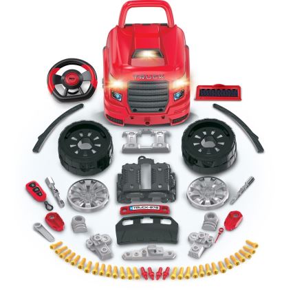 Atelier de réparation de voiture enfant 3xAAA + 1xCR2025 rouge