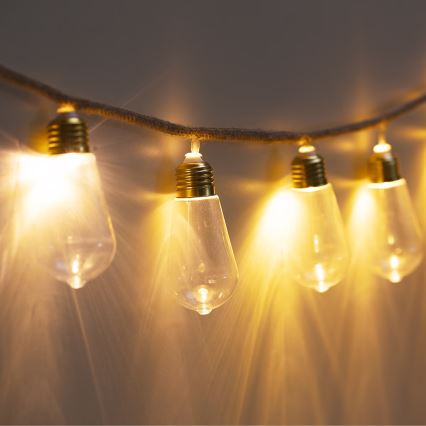 Atmosphera - Guirlande décorative GUIRLANDE 10xLED/2xAA 1,65m blanc chaud