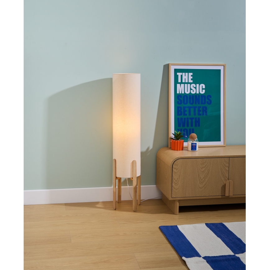 Atmosphera - Lampadaire KEYAH 1xE27/25W/230V en hévéa