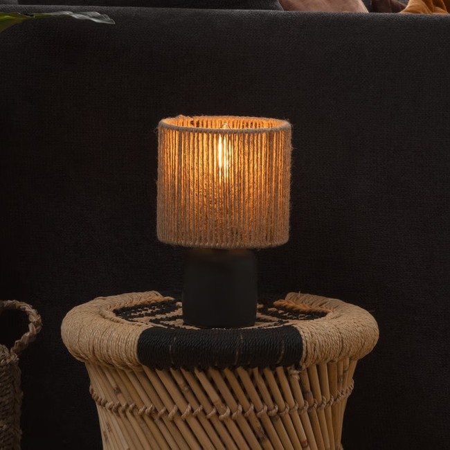 Atmosphera - Lampe de table KOBY 1xE14/40W/230V chanvre/noir