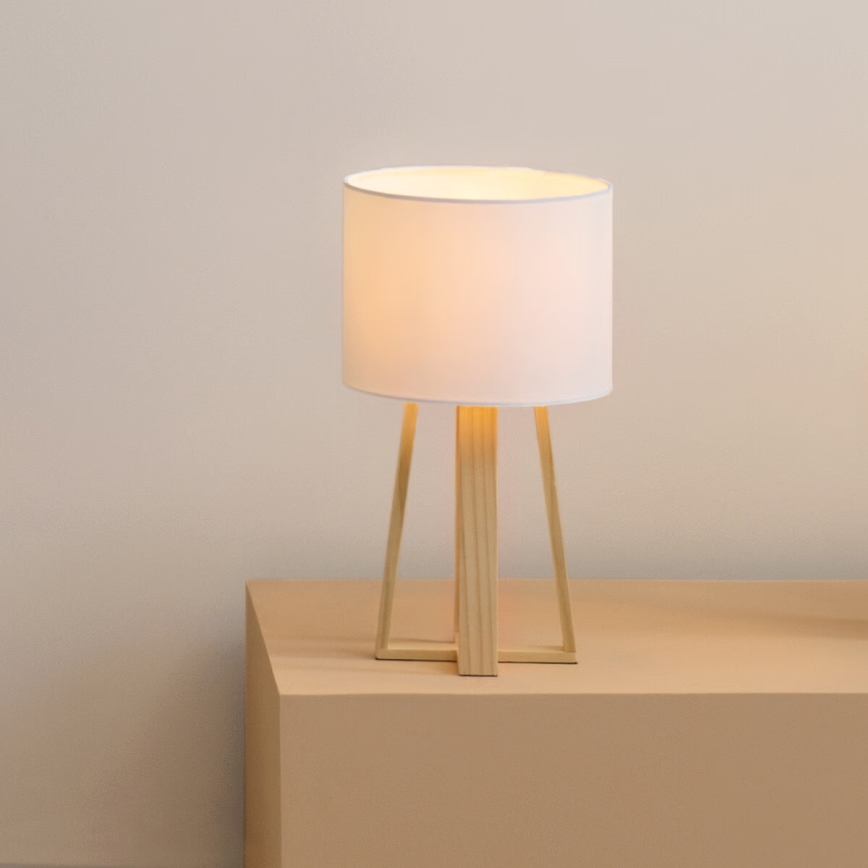 Atmosphera - Lampe de table MOLU 1xE27/25W/230V pin/blanc