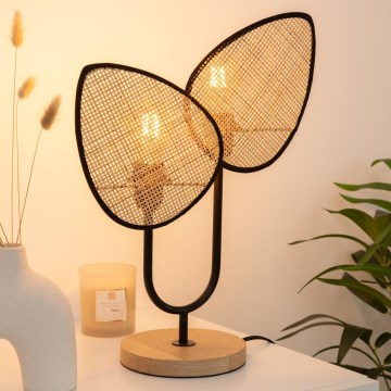 Atmosphera - Lampe de table OLME 2xE27/40W/230V en rotin
